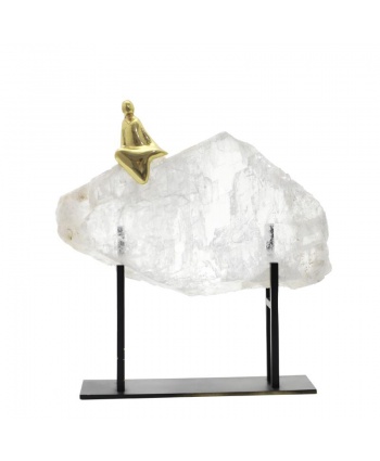 现代新中式冰山铜人摆件