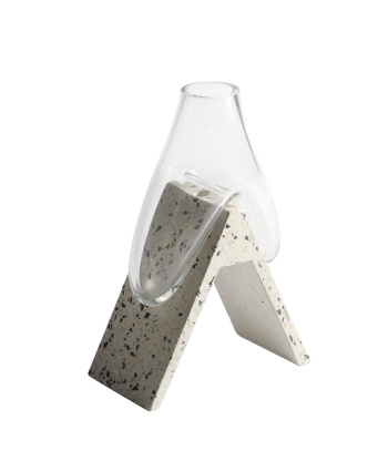 现代创意水磨石玻璃花器摆件